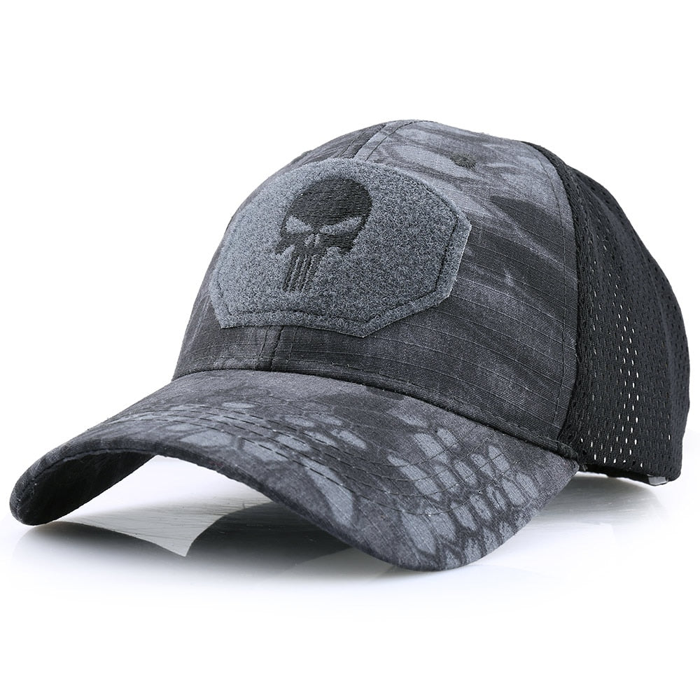 Hiking Caps Adjustable Breathable Mesh Skull Cap Tactical Military Camo Airsoft Sun Visor Trucker Hat Hunting Baseball Snapback