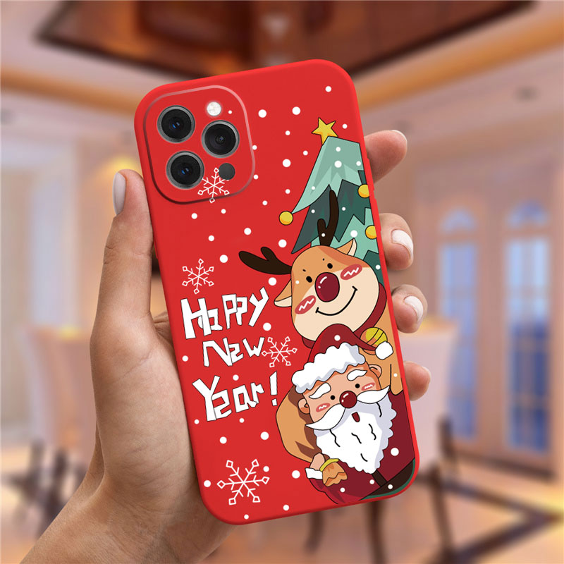 Christmas New Year gift Santa Claus Christmas elk red Phone Case For iPhone 14 Pro 11 13 Pro Max 12 mini XS XR 6S 8 7 Plus Cover