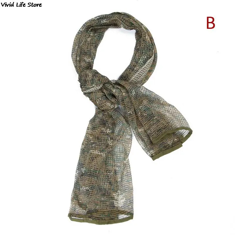 Camouflage Netting Tactical Mesh Net Camo Scarf for Wargame Sports Hunting Shooting Wild Photography Sniper Camo Mesh Scarves