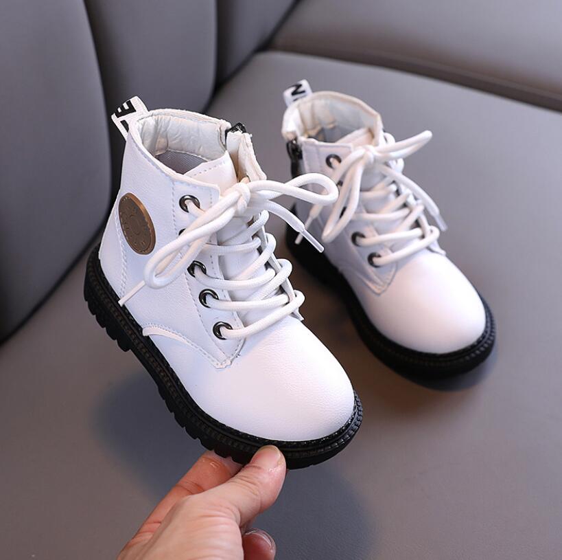 Kids Tide Boots Boys Shoes Autumn Winter Leather Children Boots Toddler Girls Boots Warm Winter Boots Kids Snow Shoes 21-36