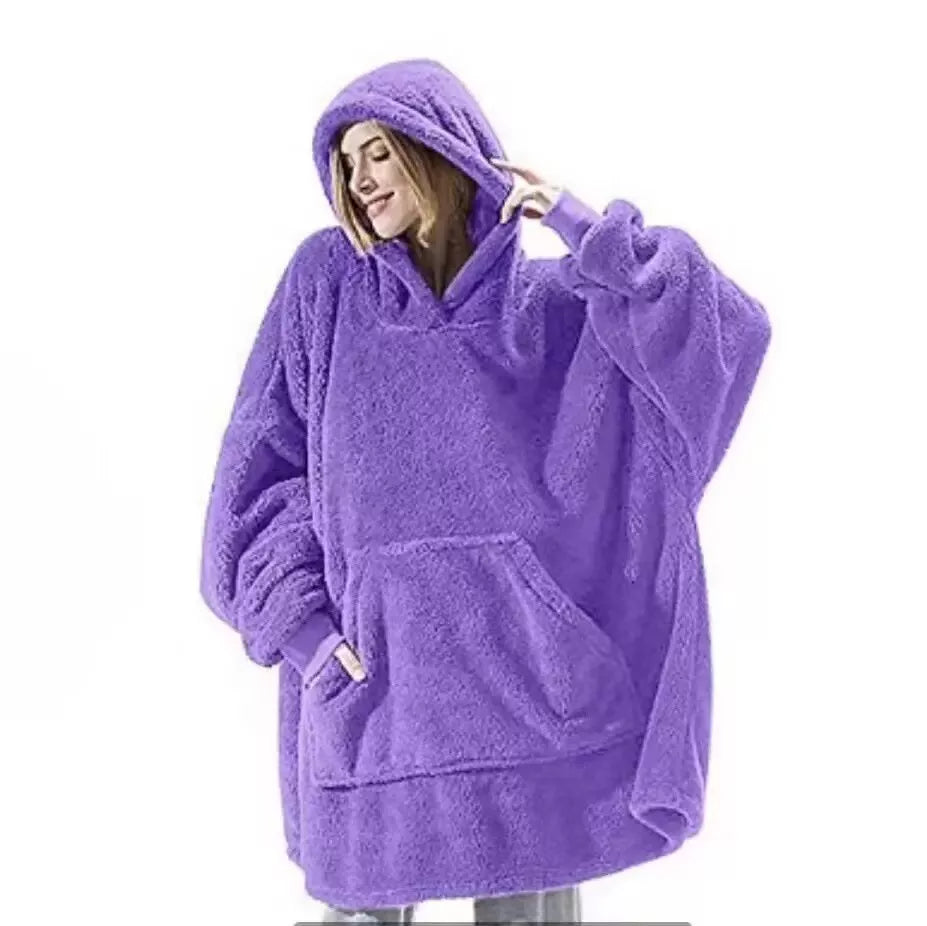 Winter Hoodies Oversized Warm Sweatshirt Fleece Giant Blanket With Sleeves Pullover Men/Women Loungewear Party Home Christmas