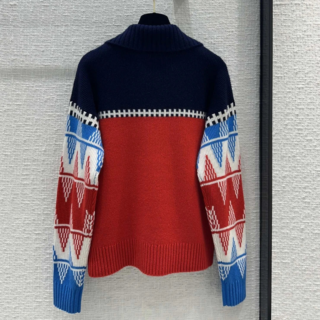 Luxury Brand Women's High Quality Ski Sweater Famous International Brand Designer Pullover Lady Best Quality Cashmere Sweaters