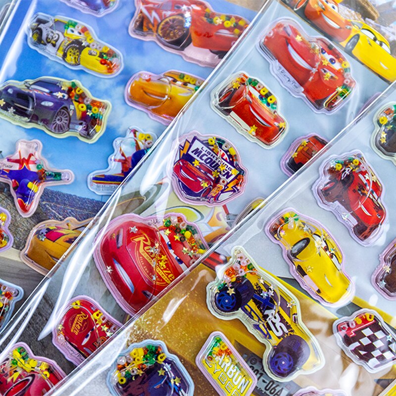 2PCS Dynamic Cars Stickers 3D Beauty Lovely DIY Decals Laptop Luggage Skateboard Phone Sticker Toys Kids Boys Gifts