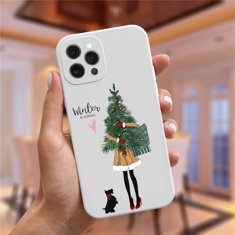 Christmas and New Year gift Line art Phone Case For iPhone 14 Pro 13 12 12 Pro Max XS XR 6s 8 7 Plus Fashion girl Cover Fundas