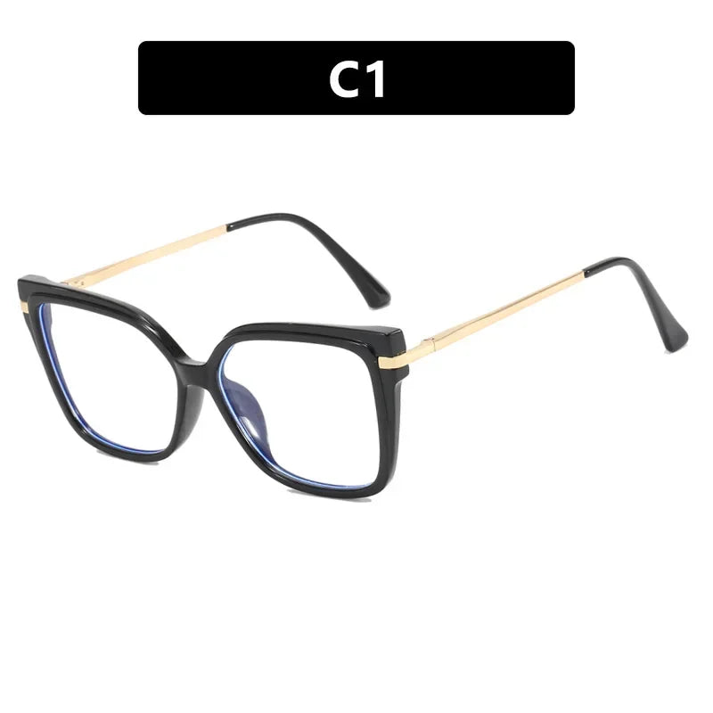 Fashion Leopard Print Eyeglass Frame Trend Square Frame Flat Lens 2023 New Women's Anti Blue Light Glasses Computer Goggles