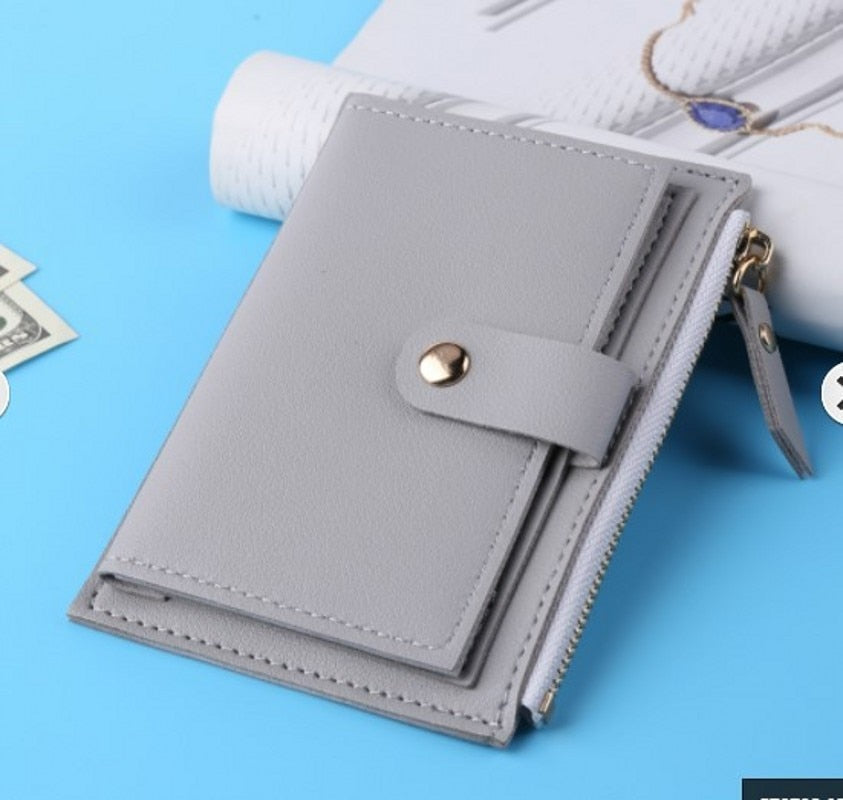 Women Wallets Leather Female Purse Mini Hasp Solid Multi-Cards Holder Coin Short Wallets Slim Small Wallet Zipper Hasp