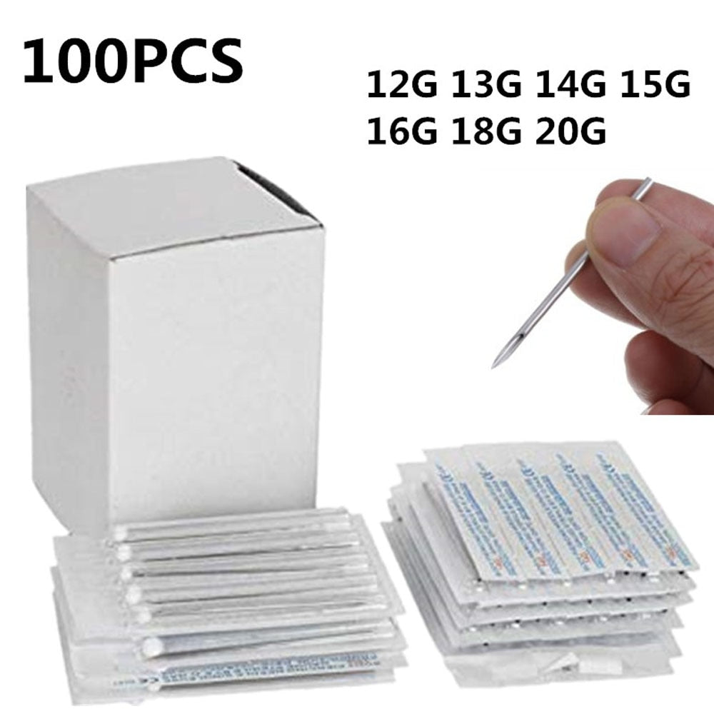 10/30/50Pieces Body Piercing Needle Lot Surgical Steel 16G Disposable Sterilized Piercing Tattoo Ear Nose Nipple Pircing