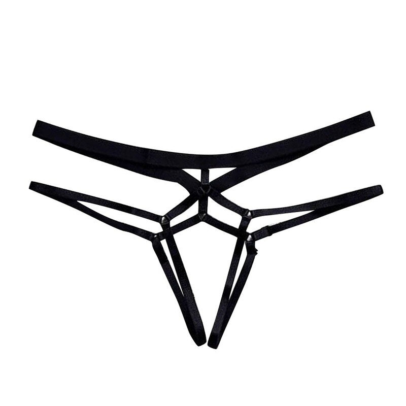 Erotic Sexy Lingerie Women Elastic Bandage Crotchless Lingerie Pantie Babydoll Underwear Cosplay Novelty Plus Size Underpants