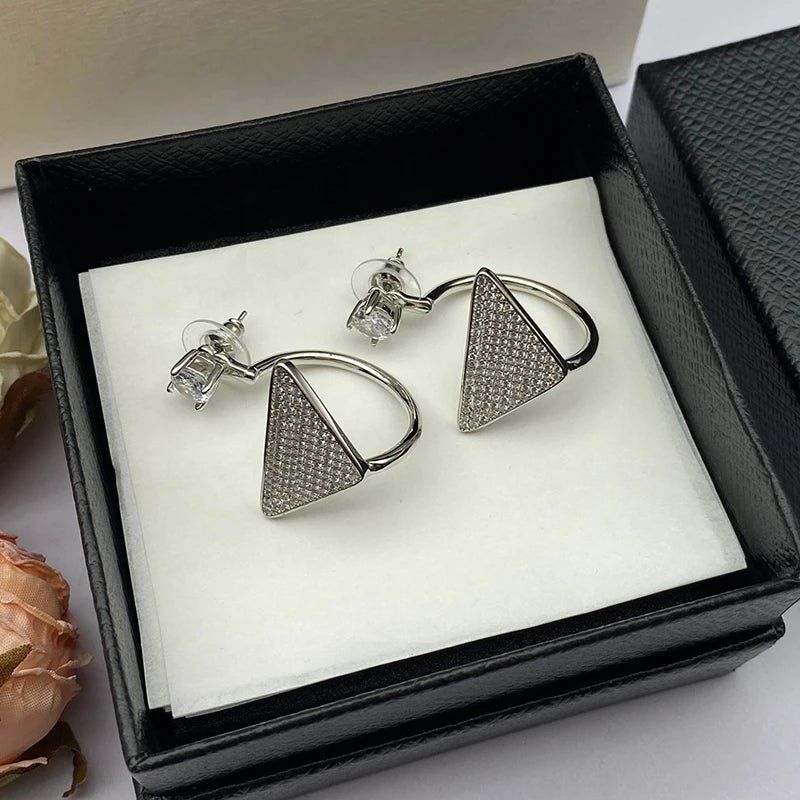 High quality triangle earrings for women Luxury Fashion personality Pop No fading earrings Holiday gift Free shipping