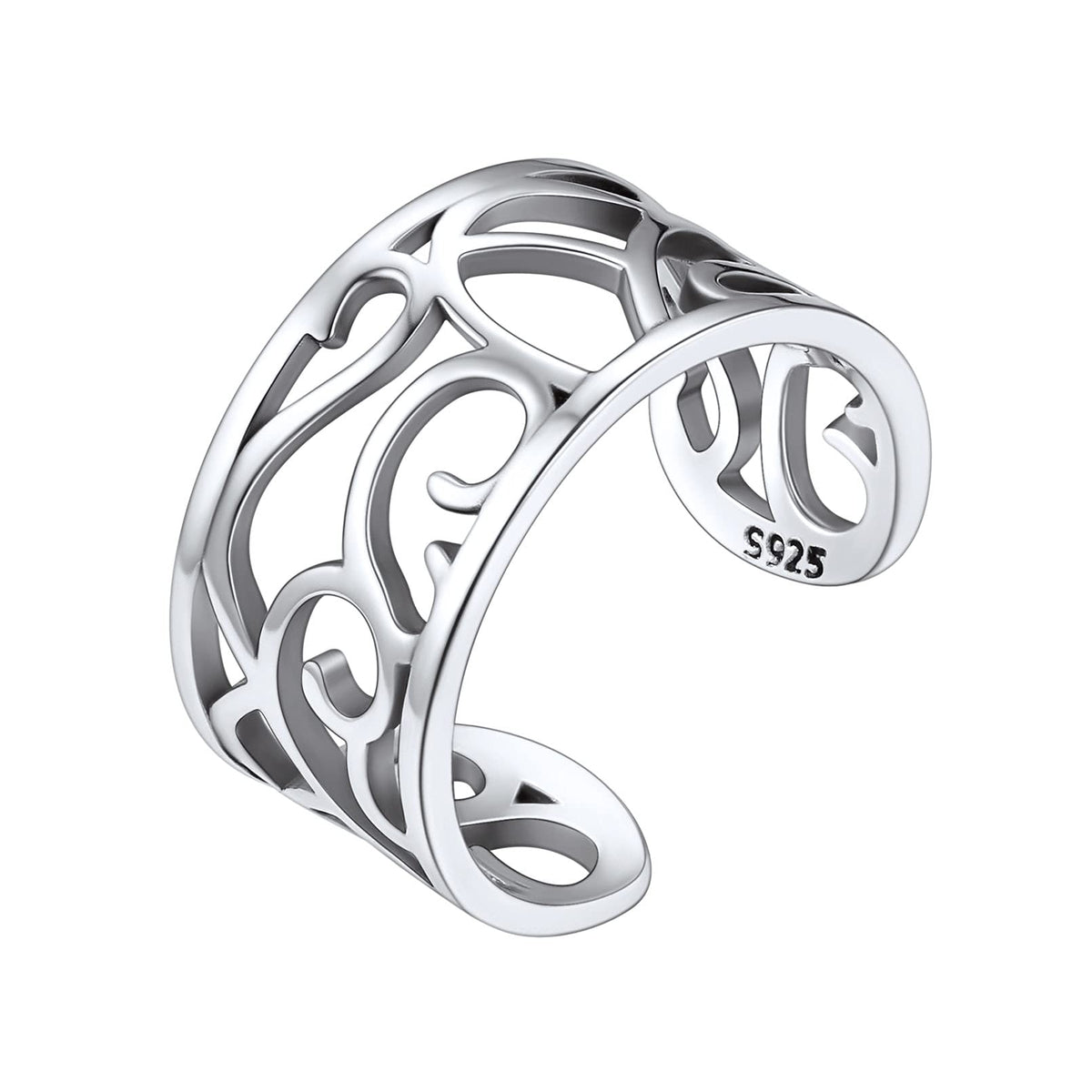 Celtic Knot Toe Ring Hypoallergenic 925 Sterling Silver Wide Adjustable Leaf Toe Band Ring Women Beach Foot Jewelry