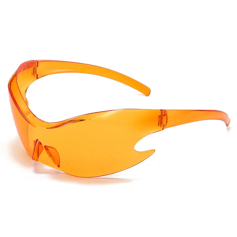 Luxury Brand Sport Punk Y2K Sunglasses Women Men  Unique Goggle One Piece Sun Glasses For Male Silver Hip Hop Shades UV400
