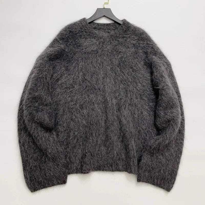 Autumn and Winter Women Clothing High Quality Gray Alpaca Sweater