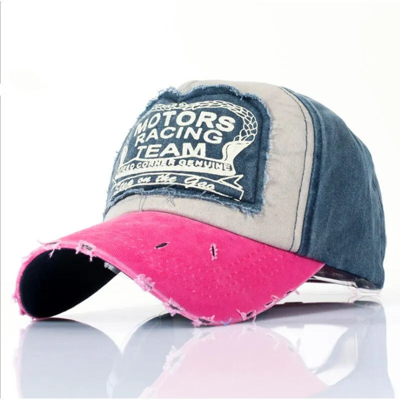 Fashionable Outdoor Sun Cap Visor Patch Color Matching Letter Wash Cloth Coated Baseball Cap
