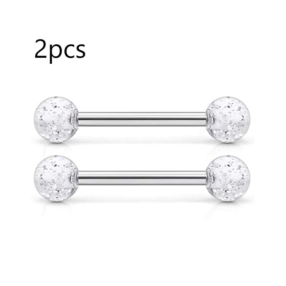 14G Steel Straight Barbell Nipple Rings Tongue Rings Cartilage Earring Body Piercing Retainer Jewelry Length 12-22mm