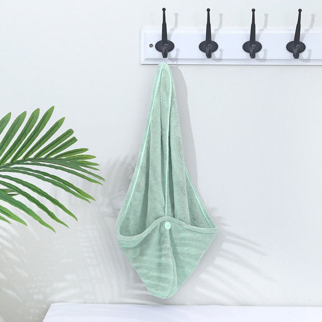 Towel Women Adult Bathroom Absorbent Quick-Drying Bath Thicker Shower Long Curly Hair Cap Microfiber Wisp Dry Head Hair Towel