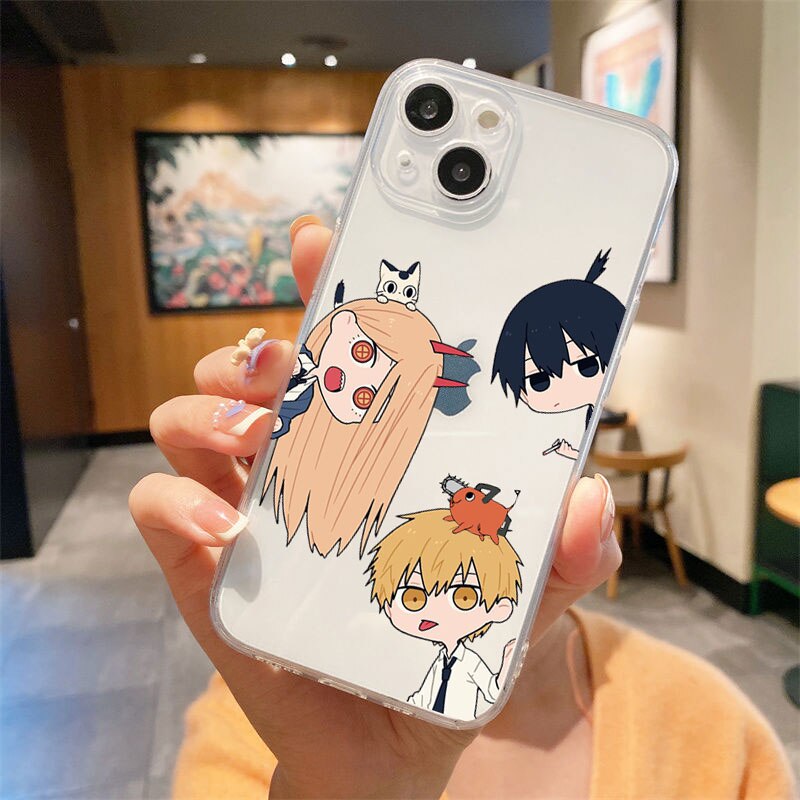 Japan Cartoon Anime Chainsaw Man Phone Case For iPhone 14 Pro Max XS MAX XR XS 13 11 12 Pro 7 8 Plus 6 Soft silicone Cover Funda