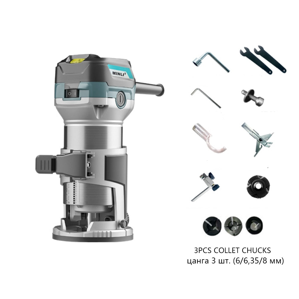 710W Electric Trimmer Router Wood Milling Machine Carpentry Manual Trimming Tools Woodworking Laminate Trimmer Tupia Power Tools