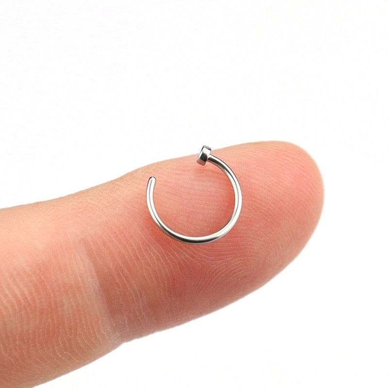 Fake Nose Ring Sexy C Lip Ring Stainless Steel Piercing Nostril Hoop Piercing Stud Accessories Body Piercing