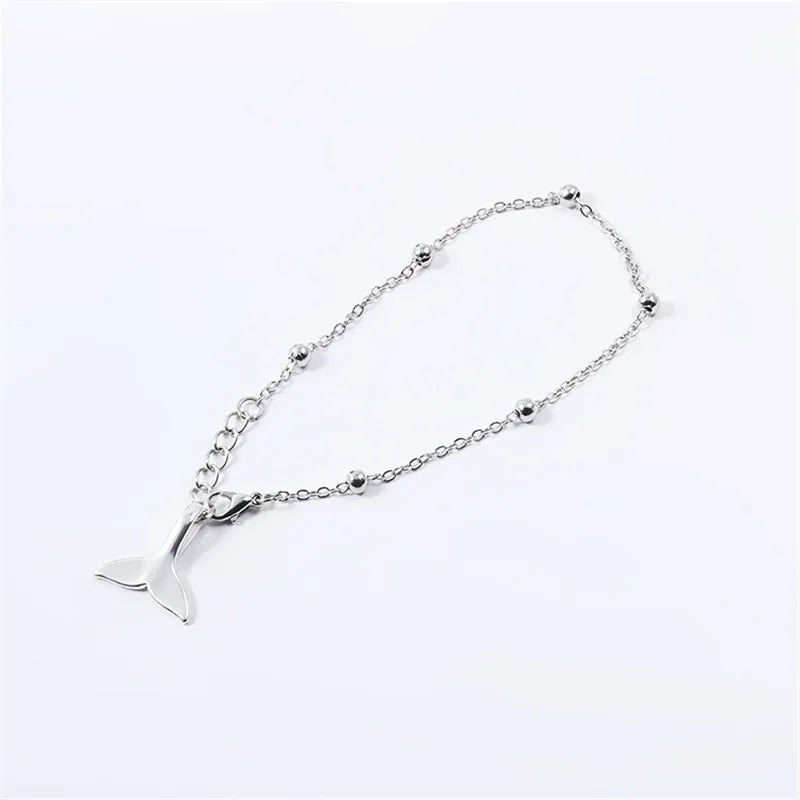 Kpop SUGA Dolphin Tail Pendant Charm Bracelet Women Bileklik Men Jewelry B076