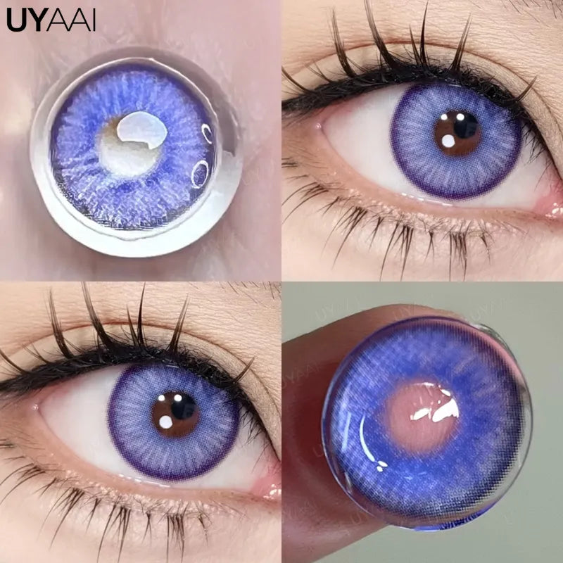 UYAAI Halloween Contact Lenses 1 Pair Purple Lenses Red Lenses Cosplay Colored Lenses Blue Lens Korea Lenses for Women Discount