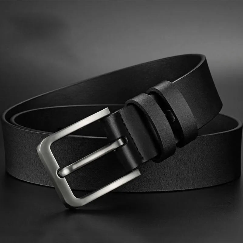 Business Leisure Men's Alloy Square Pin Buckle Belts Male Famous Brand Luxury Designer Pu Leather Jeans Belts for Men