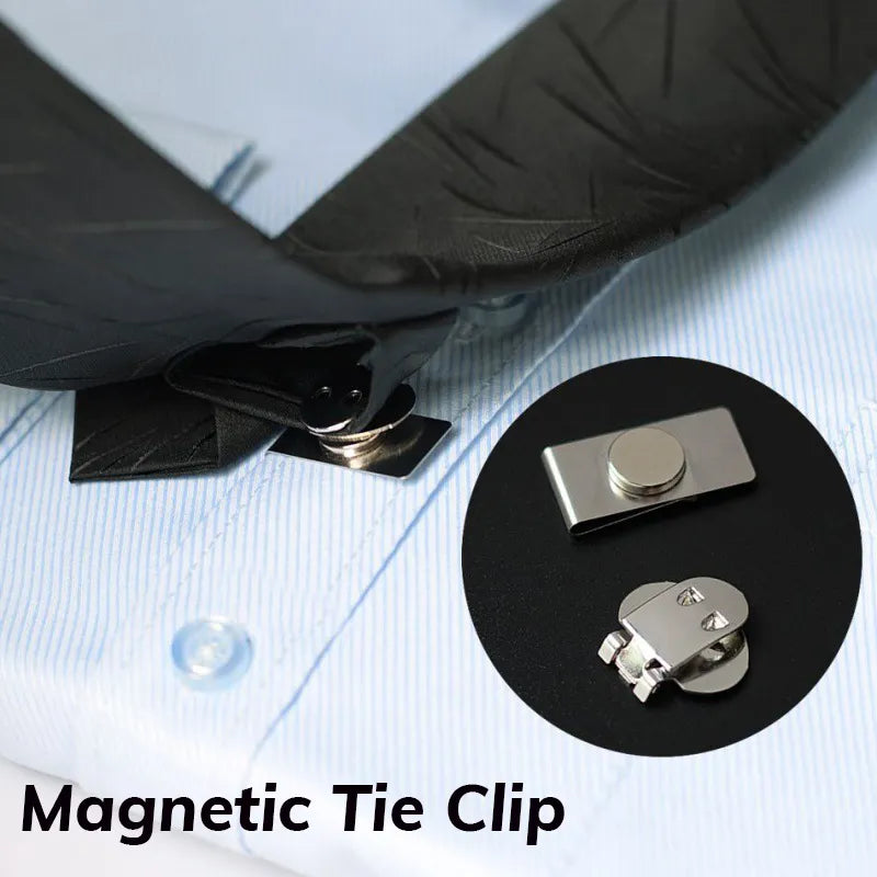 Magnetic Invisible Tie Clip Automatic Fixing Buckle Anti-wrinkle Anti-swing Tie Holder Clips For Men Necktie Collar Hidden Clasp