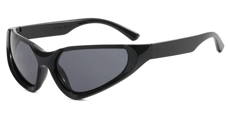 Futuristic Punk Y2K Sunglasses For Women Fashion  Luxury Brand Blue Mirror Cool Sunglasses Girl Trends Half Frame Eyewear