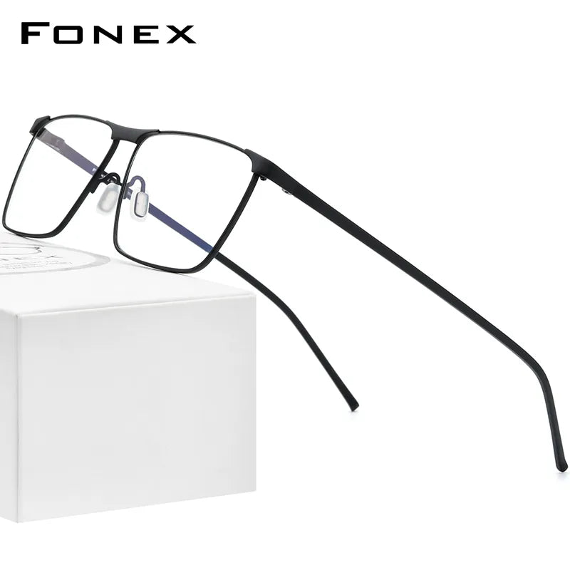 FONEX Pure Titanium Glasses Frame Men 2020 Prescription Eye Glasses for Men Square Eyeglasses Myopia Optical Frame Eyewear 8526