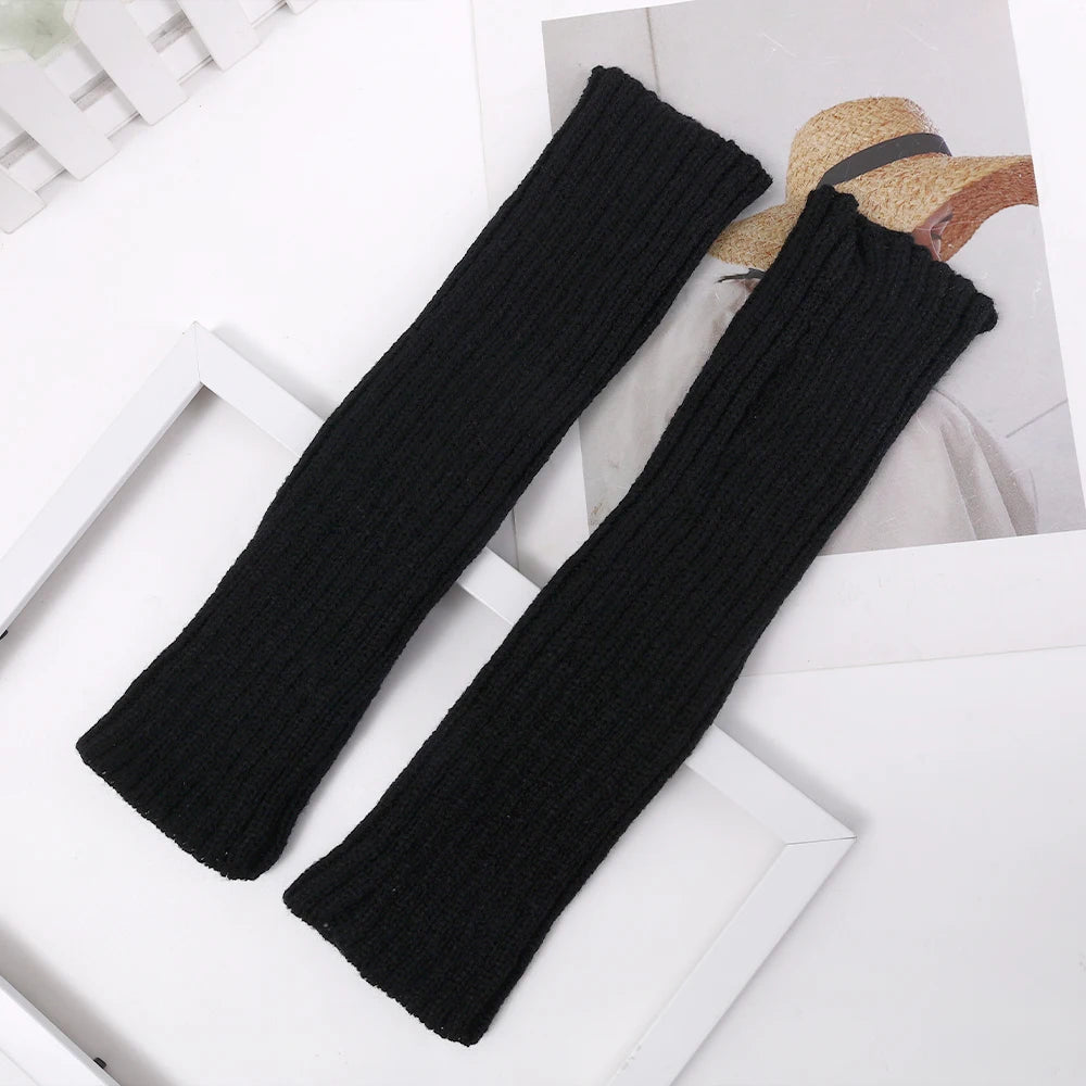 Fashion Soft Winter Knitted Arm Sleeve 8 Colors Long Fingerless Gloves Warmer Women Mitten Girls Clothes Punk Y2K Accessories