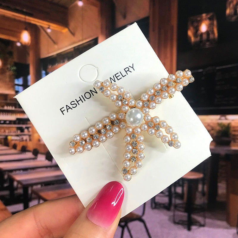 Perle Kristall Acryl Haarspangen Set für Frauen Retro Geometrische Haarspangen Haarnadel Mädchen Haarschmuck Schmuck