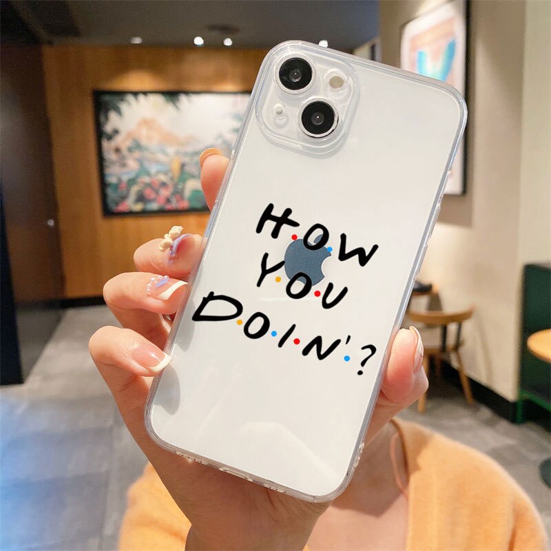 Friends TV Show Door Phone Cover For iPhone 11 12 13 Pro Max XR XS Max 7 8 Plus 14 Pro Max SE Clear Soft Silicone TPU Case