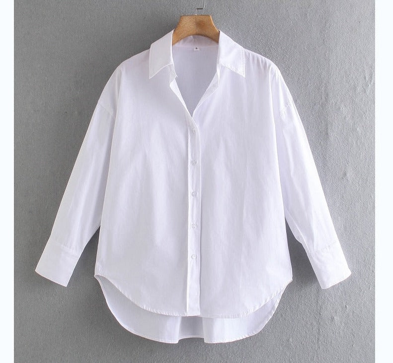 Women Simply Candy Color Casual Slim Poplin Shirts Office Ladies Long Sleeve Blouse Roupas Chic Chemise Tops
