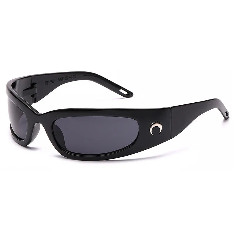 Moon Designed Rectangular Sunglasses Unisex Outdoor Cycling Goggles Hip Pop Punk Y2K Sun Glasses UV400 Oculos Lunette De Soleil