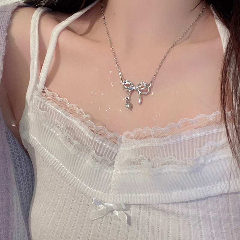 egirl aesthetic Heart Crystal Pendant Necklace For Women Cute Chains grunge Choker collar indie collier Jewelry