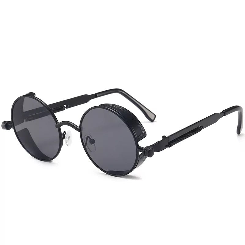 Classic Gothic Steampunk Sunglasses Luxury Brand Designer Men and Women Retro Round Metal Frame Sunglasses UV400