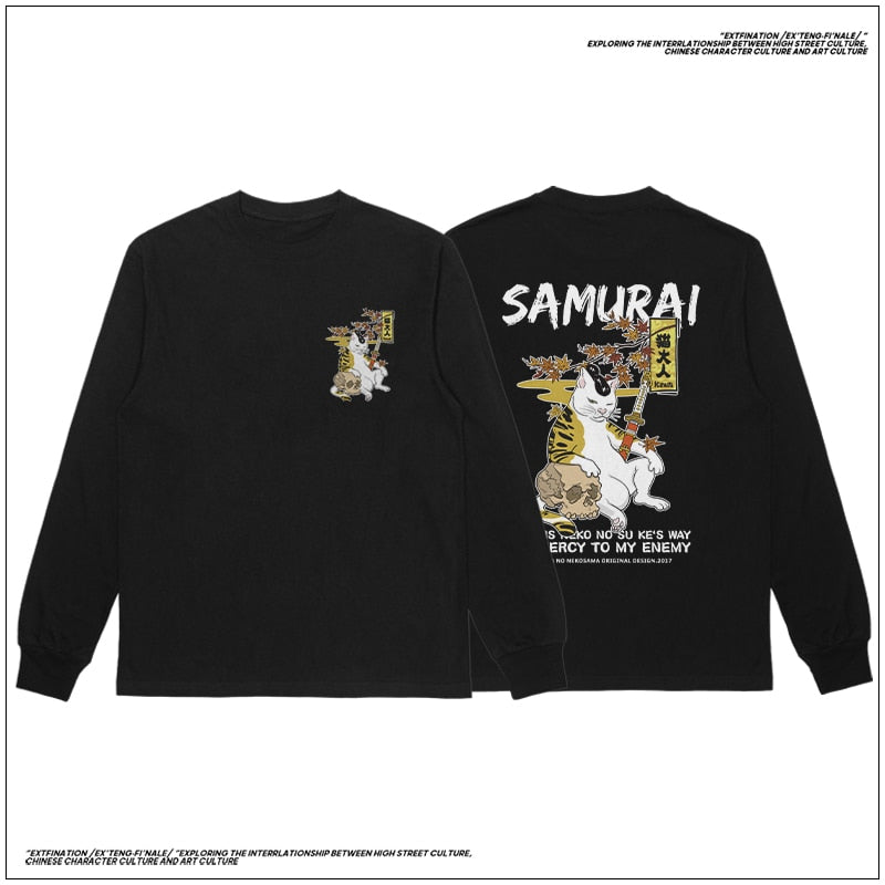 Katze-Karikatur-Grafik-Mann-T-Shirt Lässiges Baggy-Kurzarm-T-Shirt im japanischen Stil Übergroßes T-Shirt Herrenbekleidung S/M/L