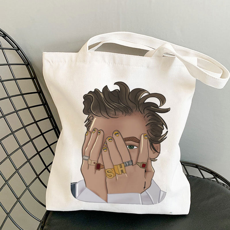 Musik für Sushi Harrys House Harry Styles Print Damen Designer Tragetasche Geschenk Canvas Bag Bolsa Messenger Bag Cute Fun Handtasche