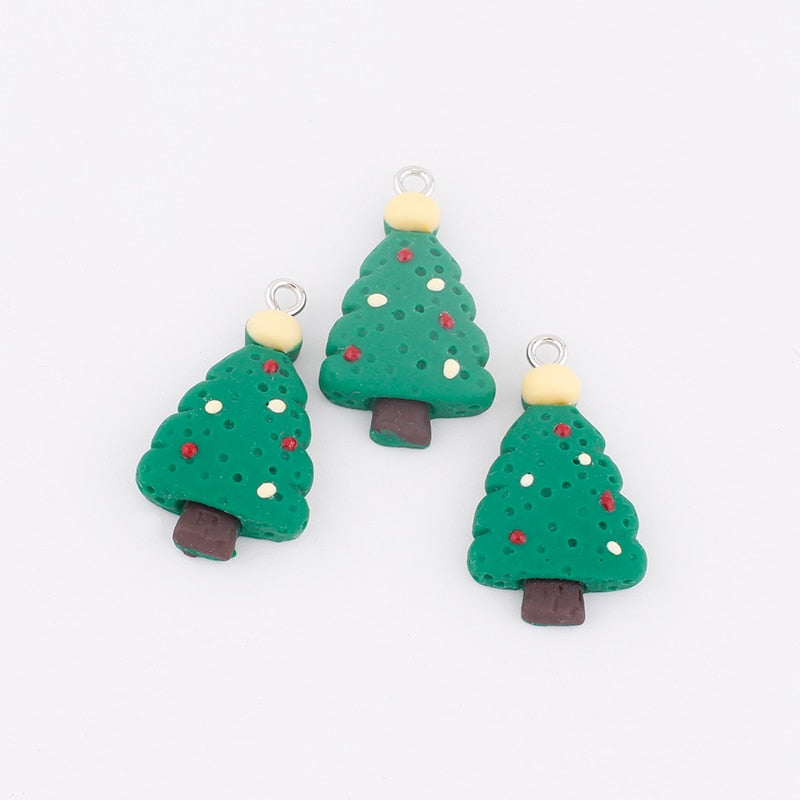 10pcs Christmas Gingerbread Man Charms Kawaii Resin Pendant Charms for Earring Bracelet Keychain Diy kid Jewelry Making Supplies