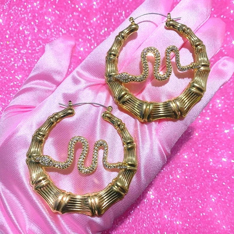 Y2K Jewelry Angel Heart Hoop Earrings Korean Fashion Punk Aesthetic Flame Earrings for Women 2000s Accessories Vintage Ear Ring