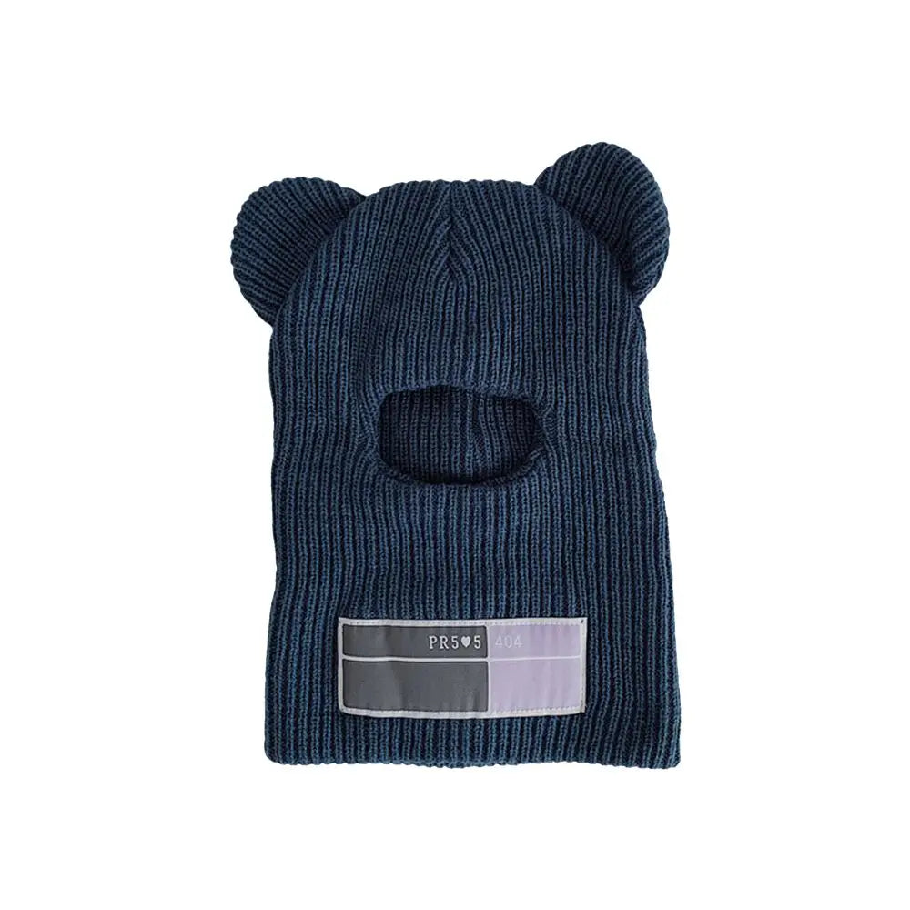 Rabbit Ears Knit Cap Balaclava Mouse Ski Mask Winter Warm Scarves Artificial Wool Hats Adult Men and Women Beanies Thick Mask