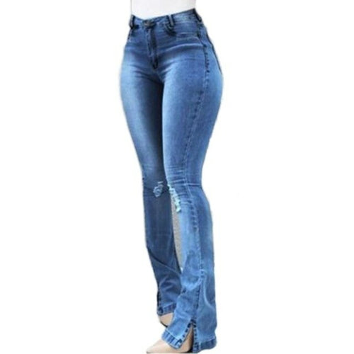 Stil Bell-Bottom-Jeans | Hell gewaschene Bell-Bottom-Jeans – Sexy