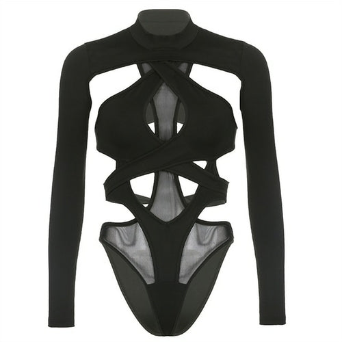 Sexy See Through Bodysuit Lingerie Women Backless Hollow Out Rave