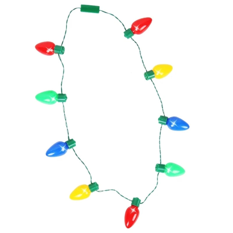 1PC Christmas Bulb Necklace LED Light-up Glowing Strawberry Necklace Party-Favors