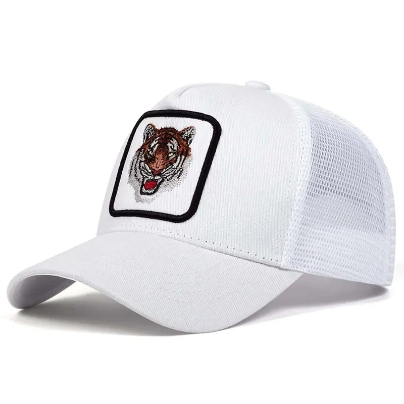 Unisex Tiger Embroidery Baseball Net Caps Spring and Summer Outdoor Adjustable Casual Hats Sunscreen Hat