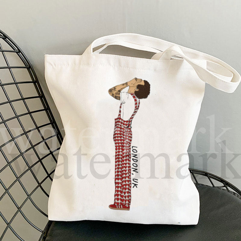 Love on Tour Maxi Tote Bag HSLOT Totes Harrys House Fans Canvas Bag Womans Shopping Bags Handbag  Borsa In Tela شنط نسائي