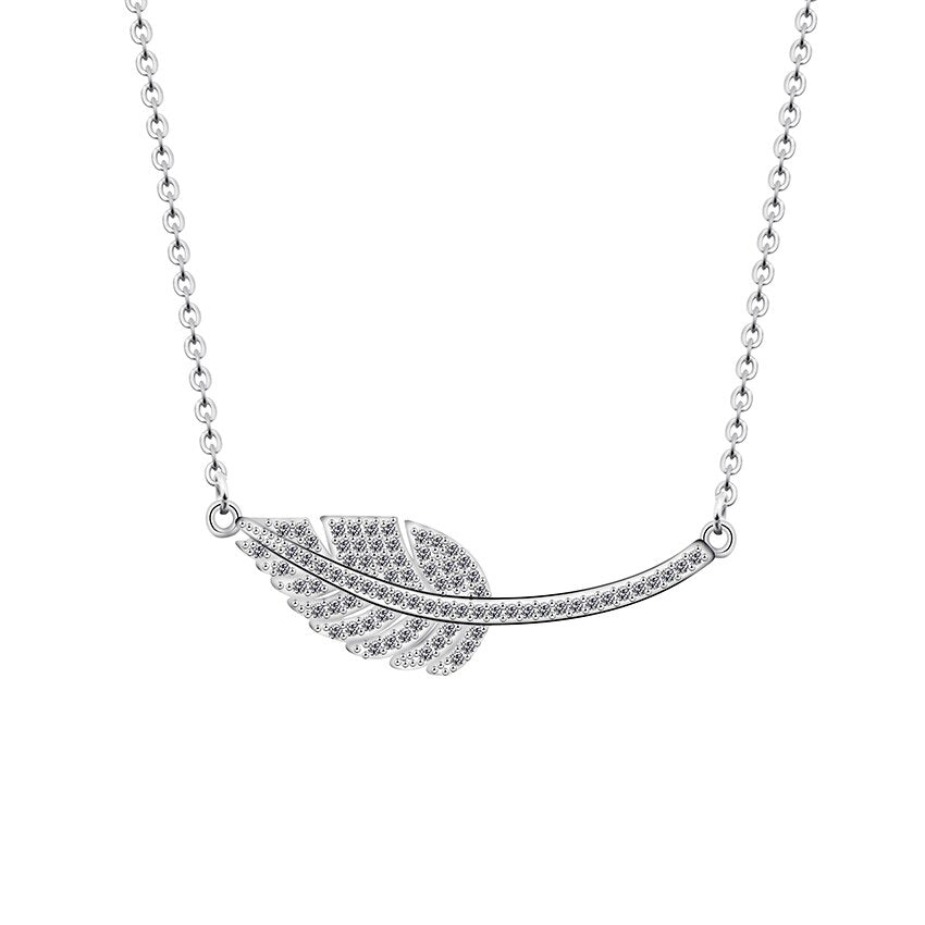 Simple Lucky Feather Chain Necklace Women Boho