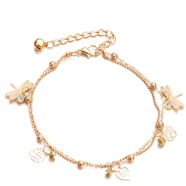 Double Chain Dragonfly Anklet