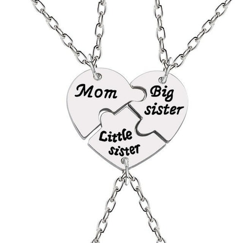 Three Sisters Necklace Pendant Big Sister's Neck Jewelry Friendship