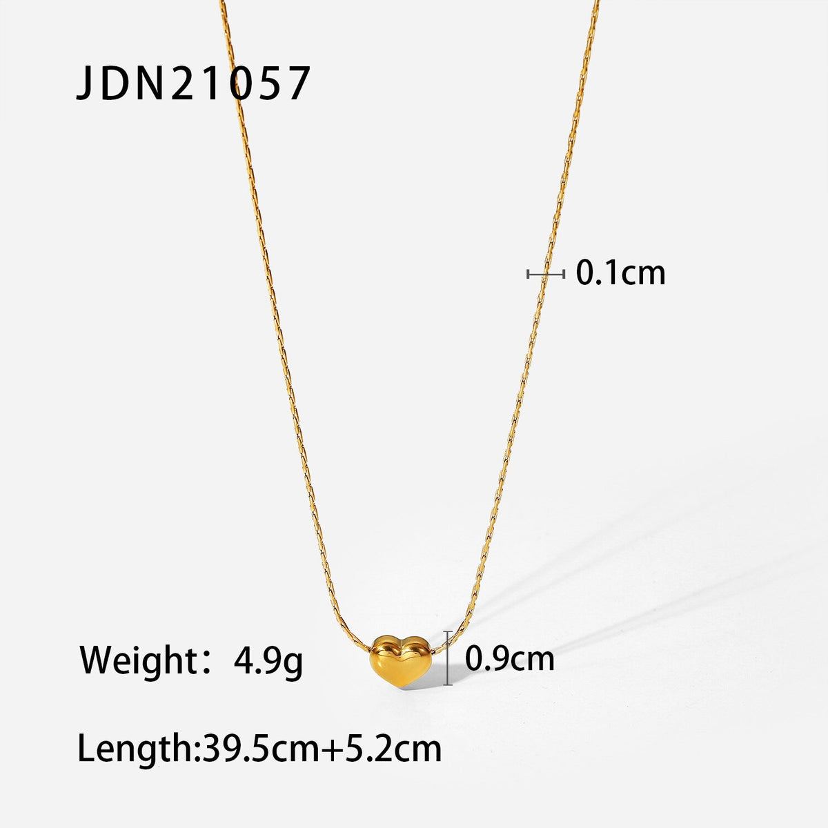 Arrival 18K PVD Gold Plated Heart Pendant Choker Jewelry Party Stainless Steel Simple Smooth Heart Necklace for Girls