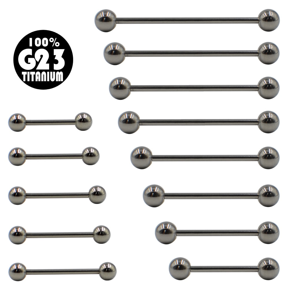 G23 Titanium Industrial Straight Barbells Ring Tongue Ring Bar Piercings Earring Piercing Nipple Rings Titanium Piercing Jewelry